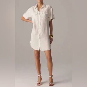 J. Crew Linen Utility Shirt Dress